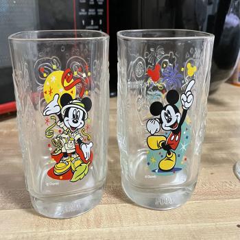 glass Mickey Mouse cups
