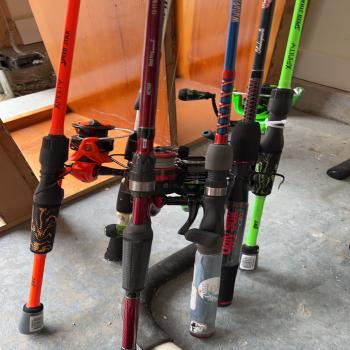 6 fishing poles for sale