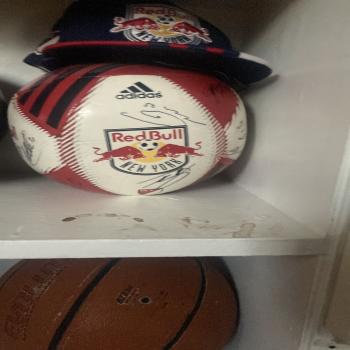 a signed soccer ball