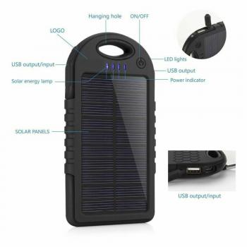 New solar charger mobile power bank with LED 5000m