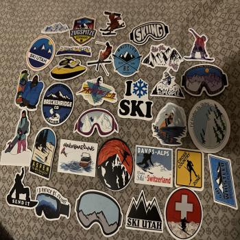 i love skiing stickers 