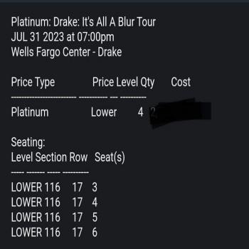 Drake tickets 