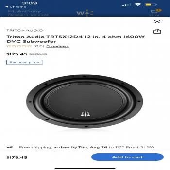 Two 12” Speakers And Truck Box