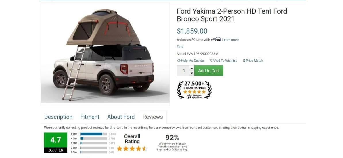 Yakima Tent for the Ford Bronco Sport