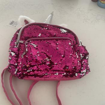 pink sequin back pack/ purse 