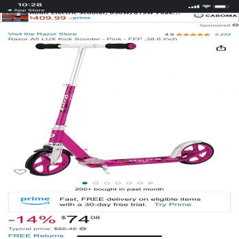 pink Razor scooter 