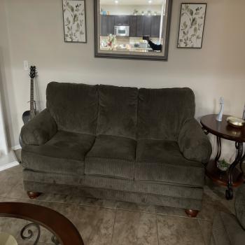great- used couch- Olive green