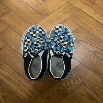 customized blue butterfly Vans