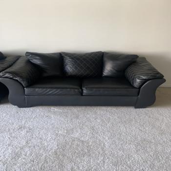 Black Leather Couch SET